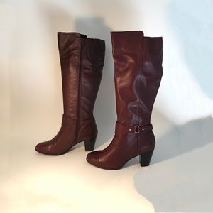 BareTraps Tall Leather Burgundy Boots *RARE*